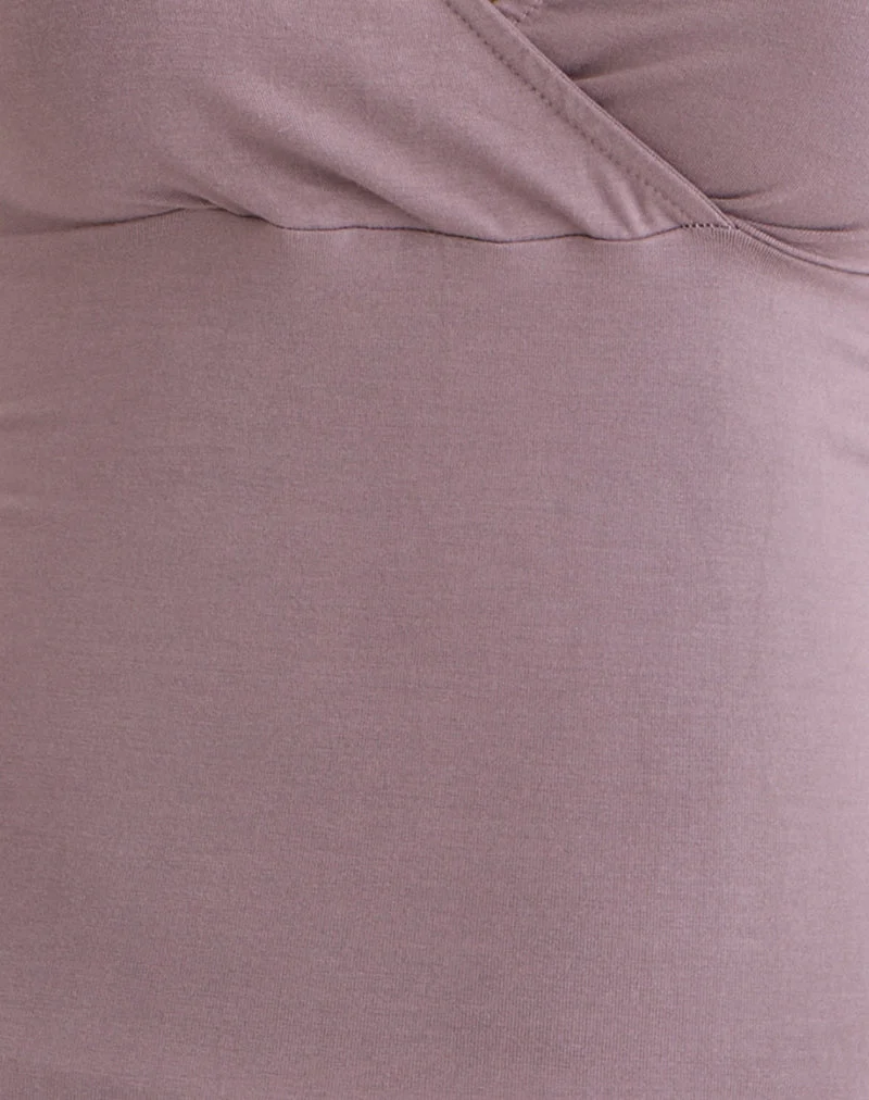 Trudis Wickeloberteil mit viertellangen Ärmeln aus Jersey in der Farbe „Dusty Mauve“