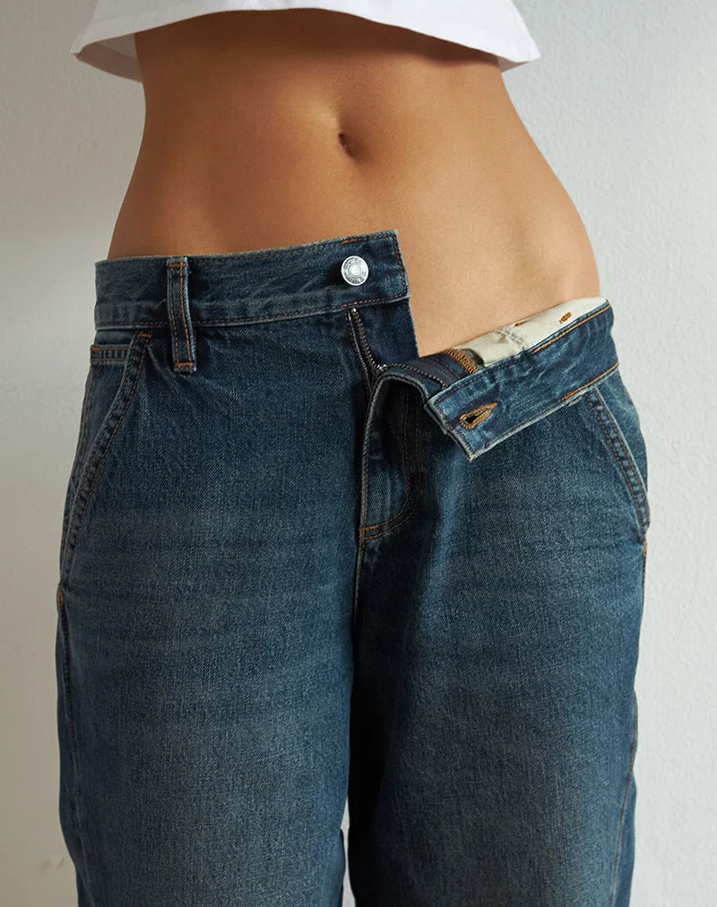 Twisted Cinch Denim-Shorts in Dirty Green