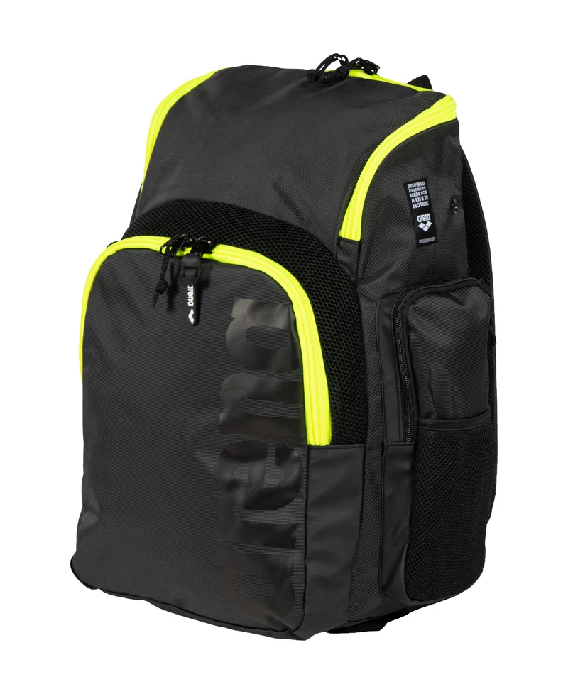 Arena Schwimm Sport Rucksack 35L Spiky III Dark-Smoke-Neon-Yellow