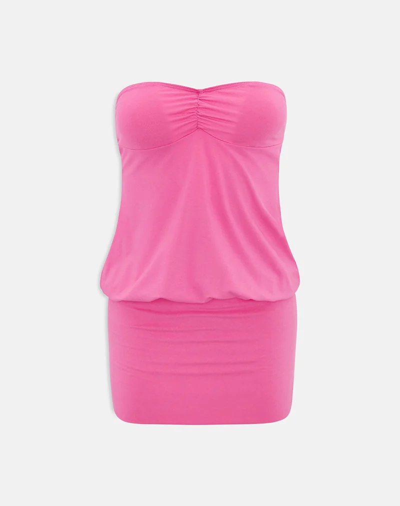 Belena Minikleid aus Jersey in Deep Pink