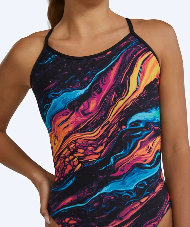 TYR Badeanzug für Damen - Durafast Elite Crosscutfit - Schwarz/Mehrfarbig