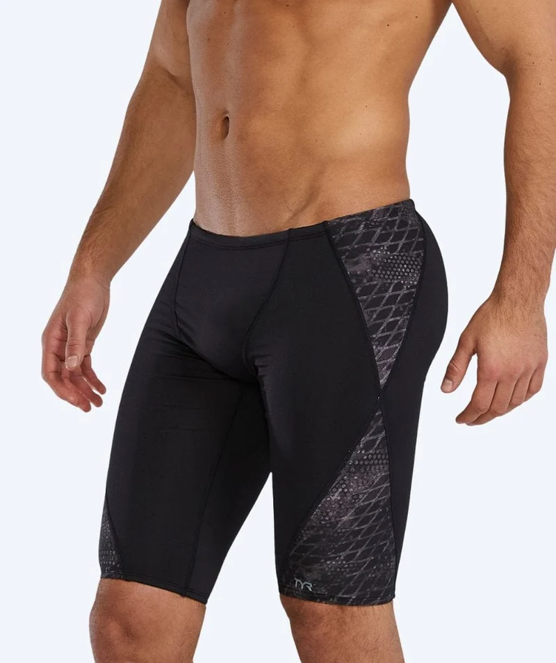 TYR lange Badehose für Herren - Blade Splice - Schwarz/Dunkelgrau