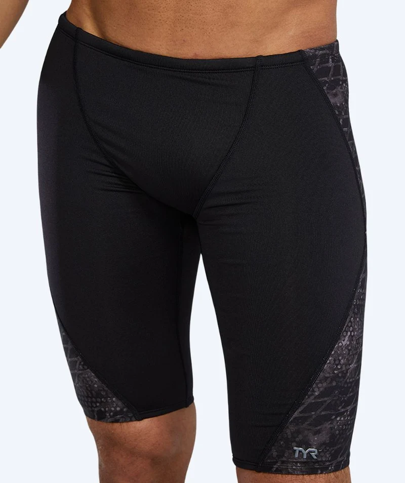 TYR lange Badehose für Herren - Blade Splice - Schwarz/Dunkelgrau