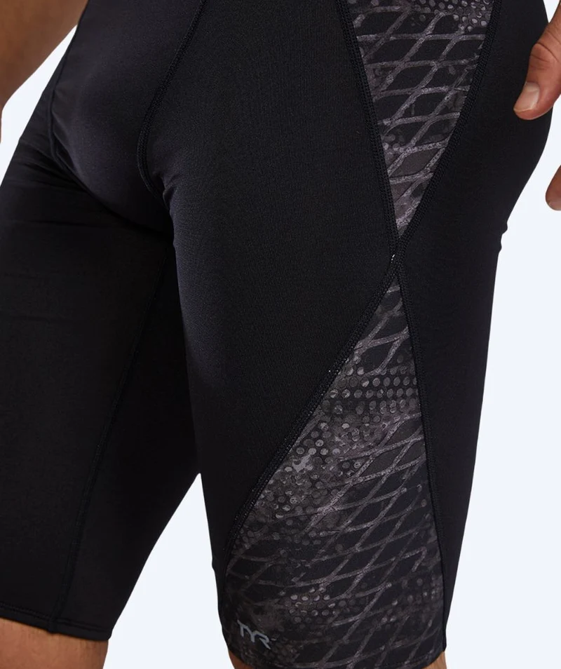 TYR lange Badehose für Herren - Blade Splice - Schwarz/Dunkelgrau