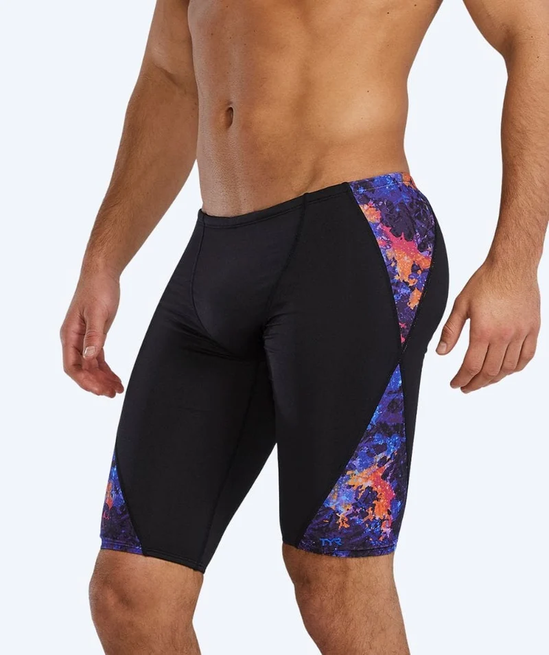 TYR lange Badehose für Herren - Blade Splice - Schwarz/Lila