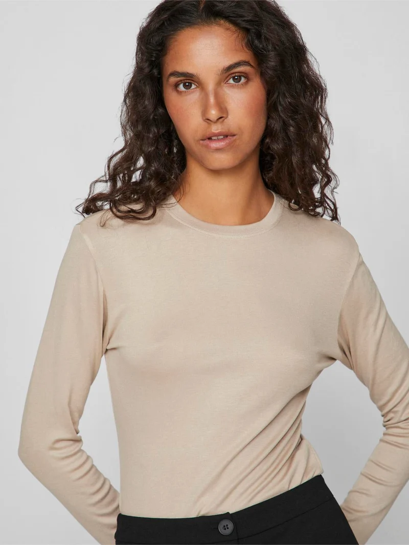 VIALEXIA O-NECK L/S TOP - NOOS
