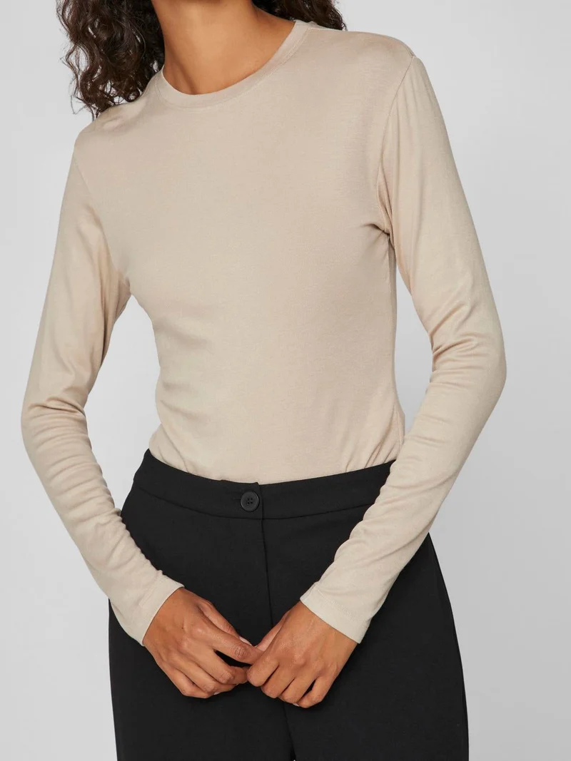 VIALEXIA O-NECK L/S TOP - NOOS