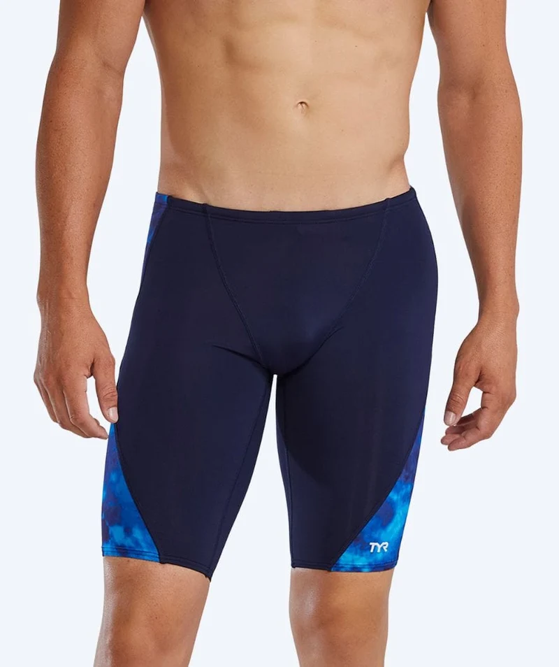 TYR lange Badehose für Herren - Blade Splice Waveform - Schwarz/Blau