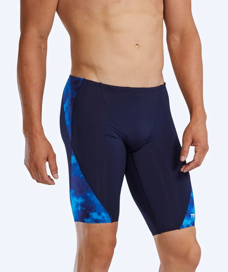TYR lange Badehose für Herren - Blade Splice Waveform - Schwarz/Blau