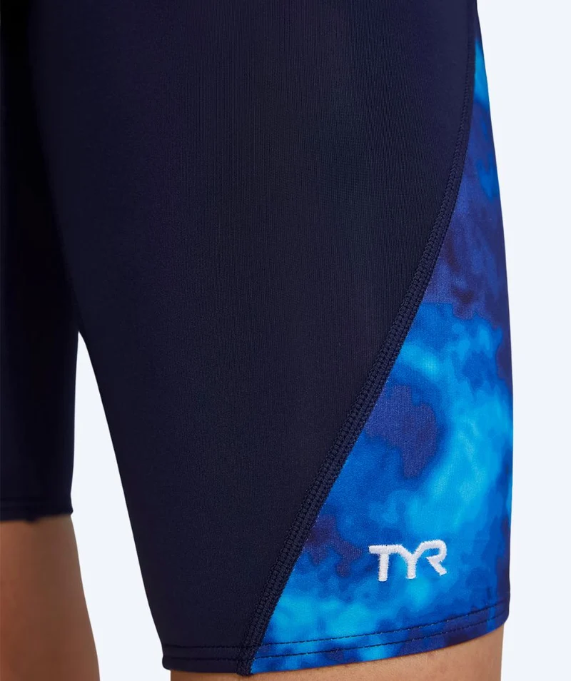 TYR lange Badehose für Herren - Blade Splice Waveform - Schwarz/Blau