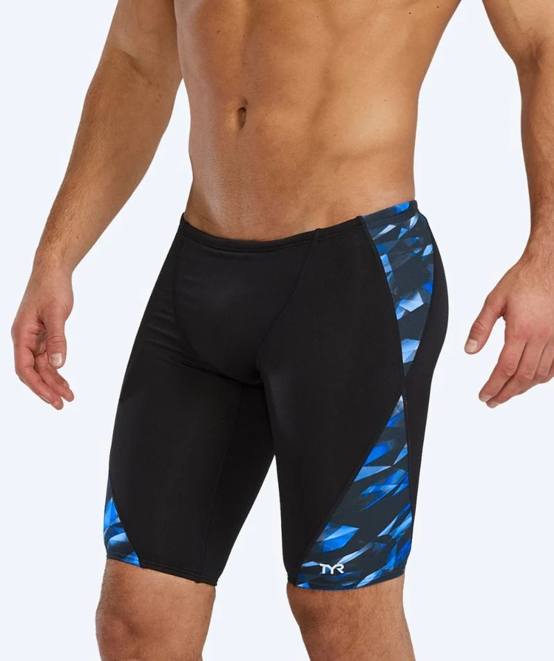 TYR lange Badehose für Herren - Blade Splice Triadic - Schwarz/Blau