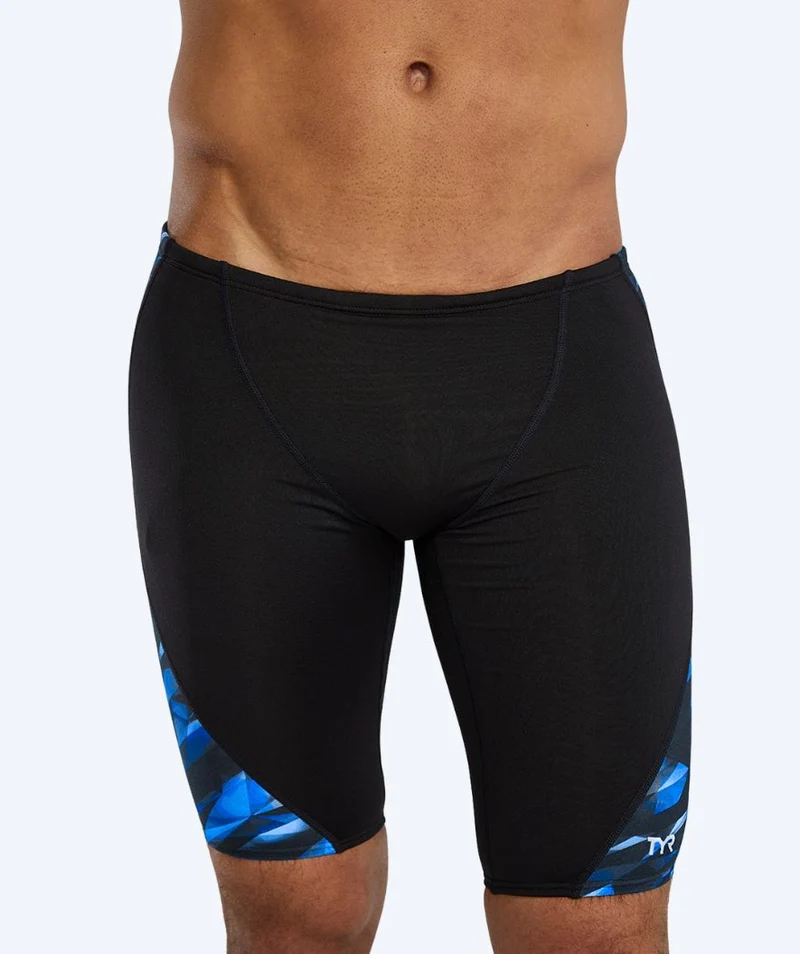 TYR lange Badehose für Herren - Blade Splice Triadic - Schwarz/Blau