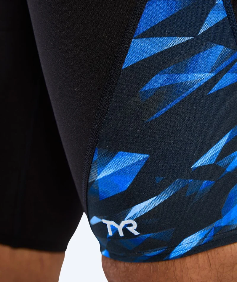 TYR lange Badehose für Herren - Blade Splice Triadic - Schwarz/Blau