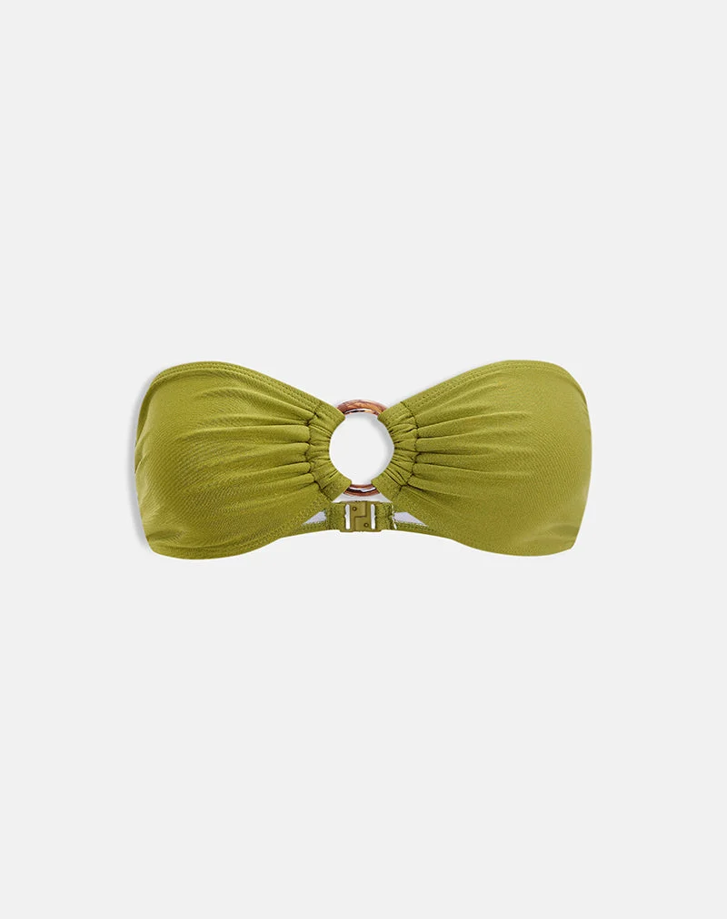 Sorawa Bikini-Oberteil in „Olive Shine“