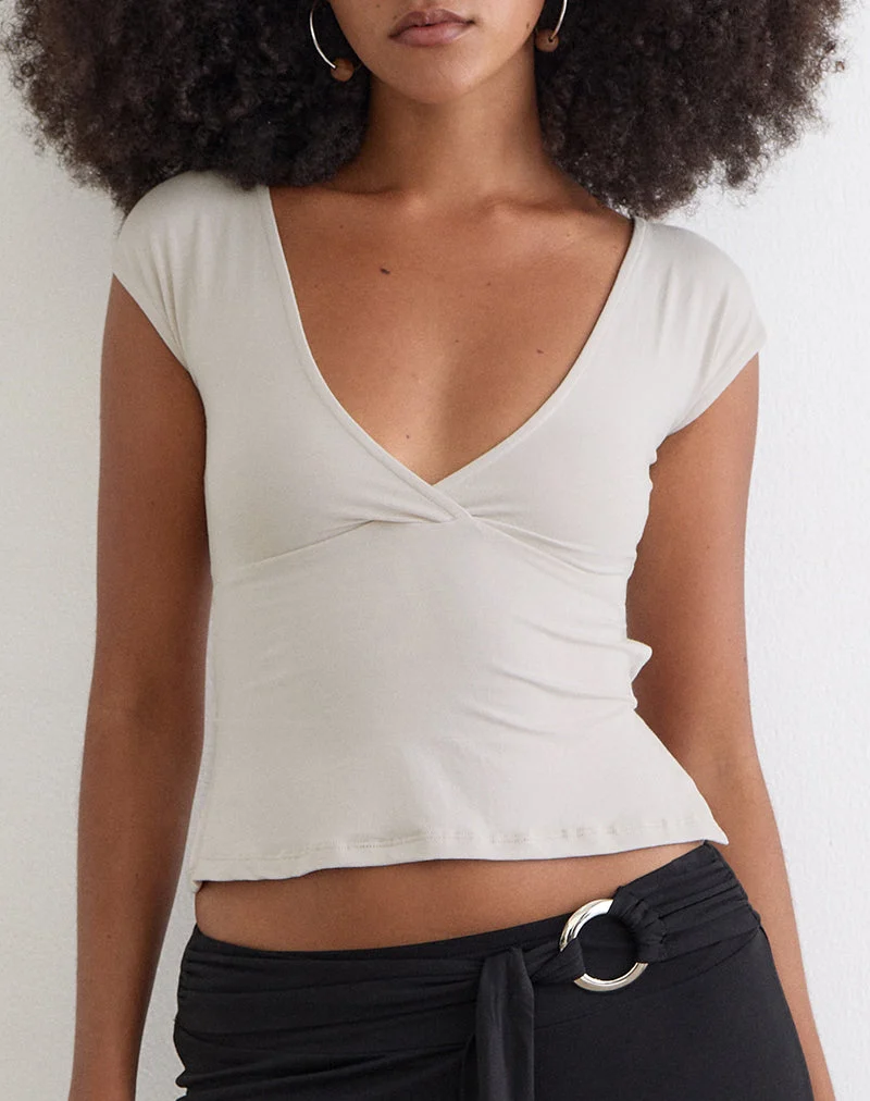 Netan Crossover-Top in der Farbe „Cannoli Cream“