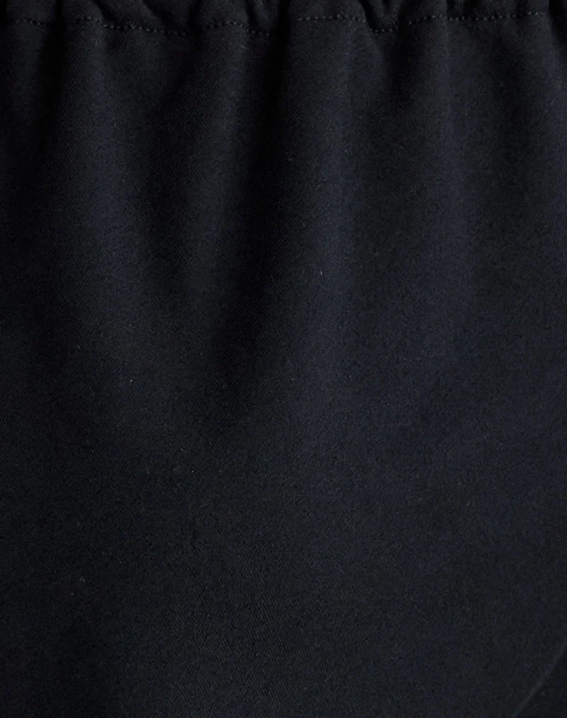 Sore Langarm-Cowl-Top mit Perlen aus Jersey, schwarz