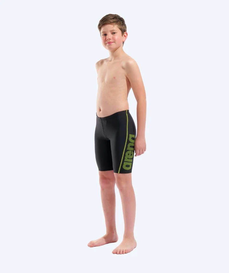 Arena lange Badehose für Jungen - Logo - Schwarz/Grün