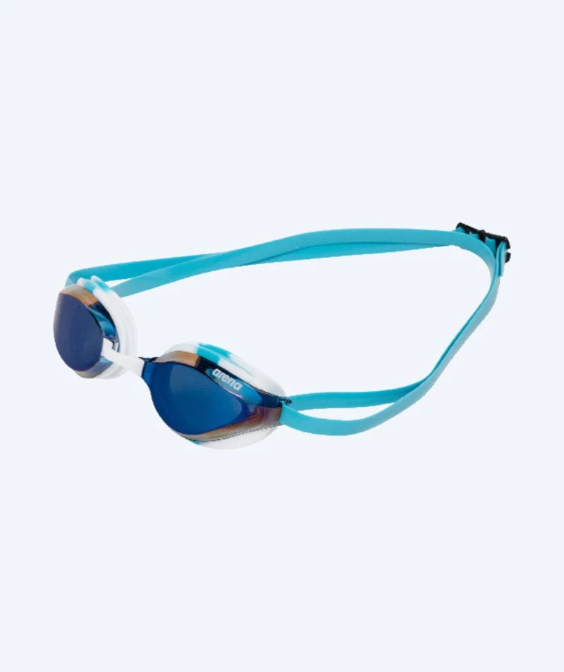 Arena Elite Schwimmbrillen - Python - Hellblau/Dunkelblau (Mirror Scheiben)