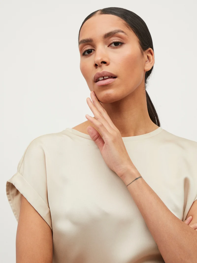 VIELLETTE S/S SATIN TOP
