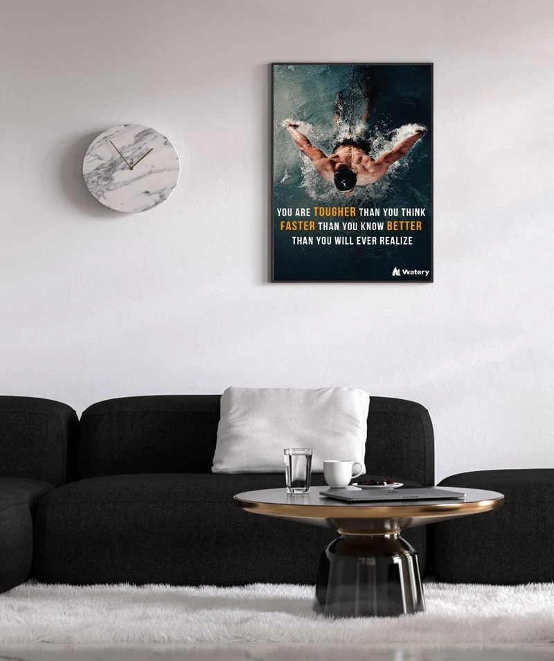 Watery Poster mit Schwimmsport-Motiven - You are tougher, faster and better!