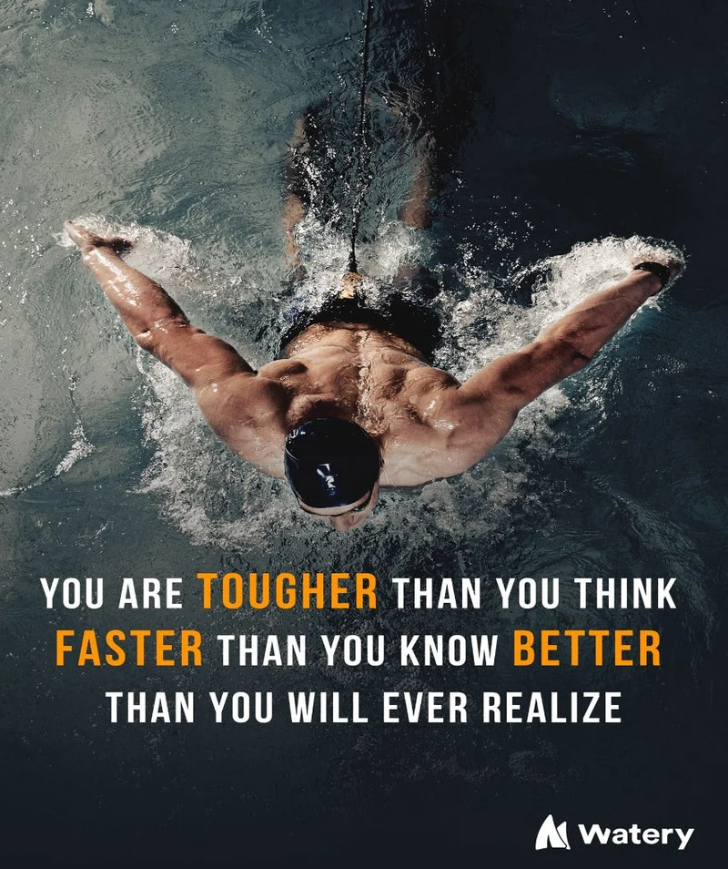 Watery Poster mit Schwimmsport-Motiven - You are tougher, faster and better!