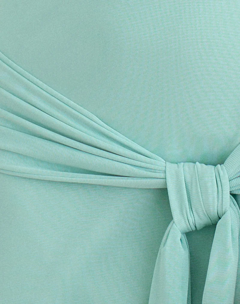 Sanyang Minikleid aus Netzstoff in Aqua