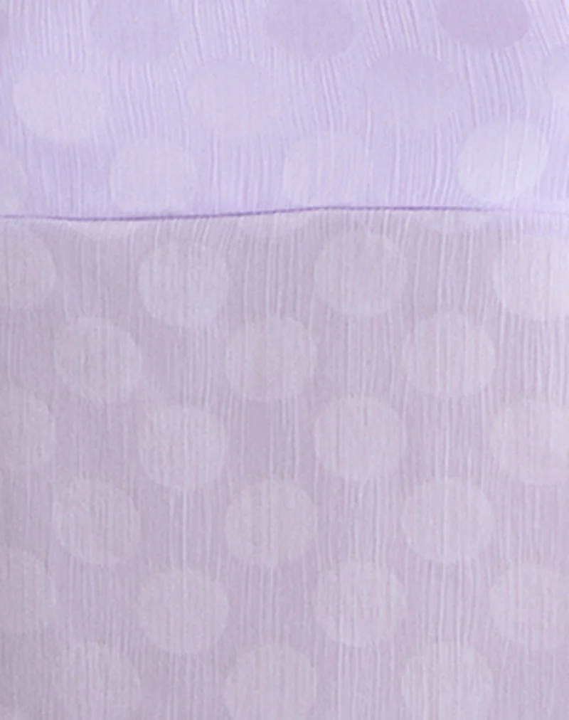 Mirelle Cami-Top im Taschentuch-Stil aus Chiffon mit lila Polka-Dots