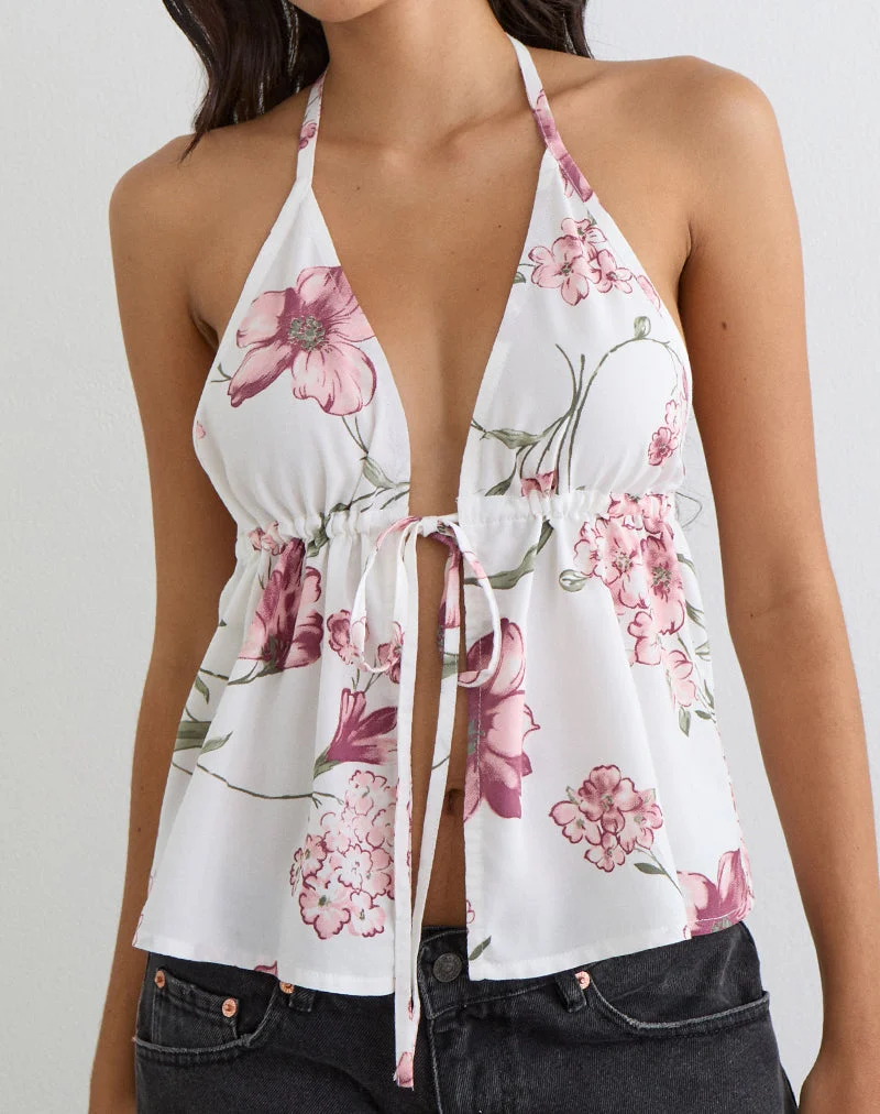 Yalova-Haltertop in „Femme Floral White“