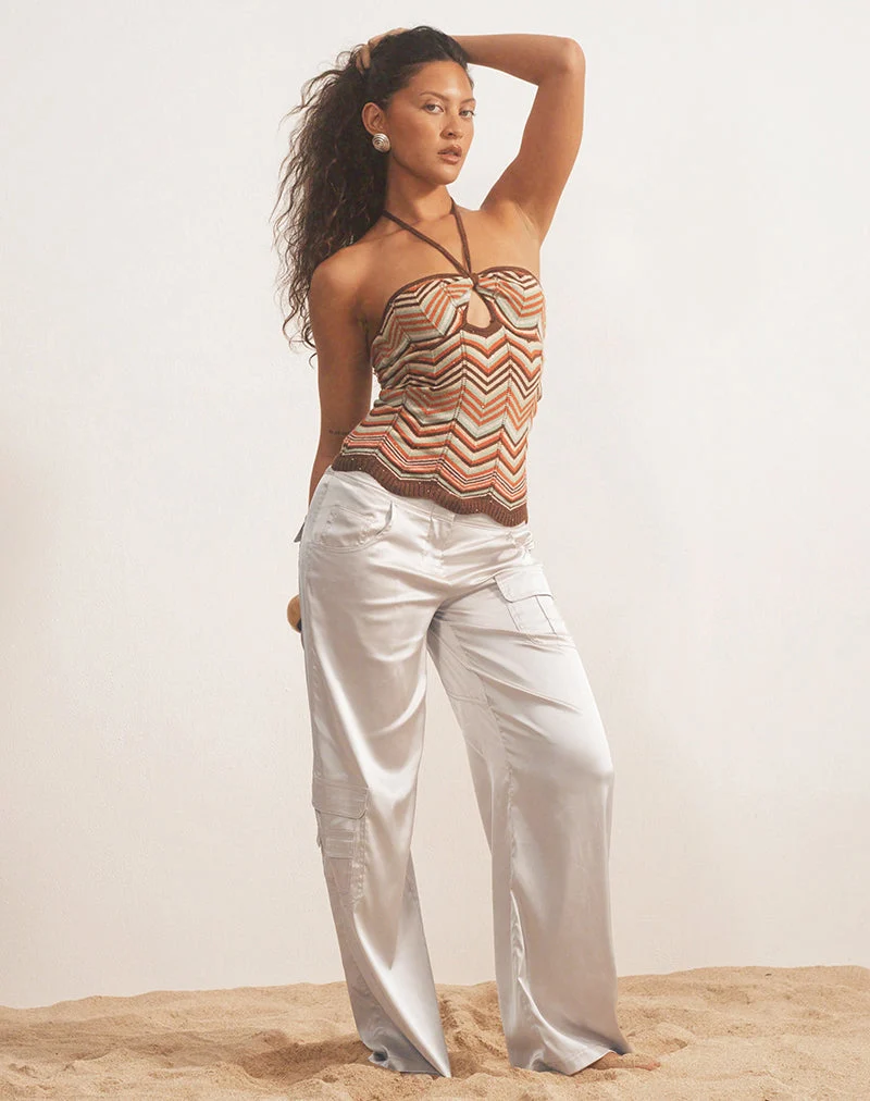Grania Cargo-Hose mit geradem Bein in Creme