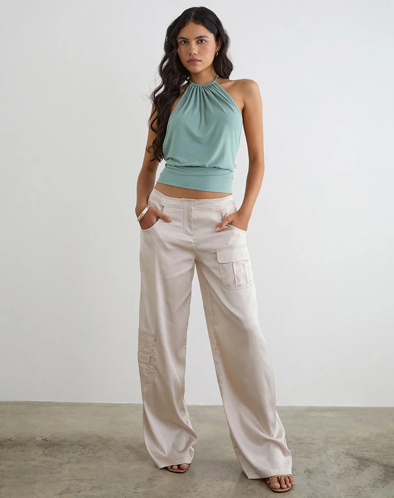 Grania Cargo-Hose mit geradem Bein in Creme