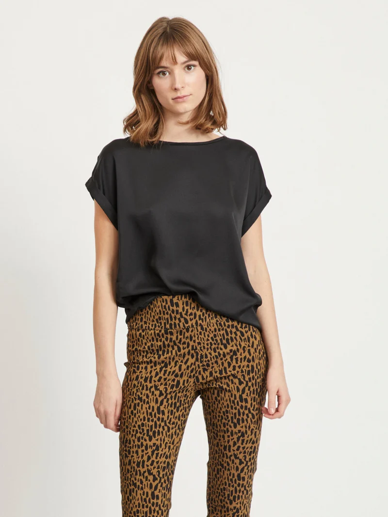 VIELLETTE S/S SATIN TOP