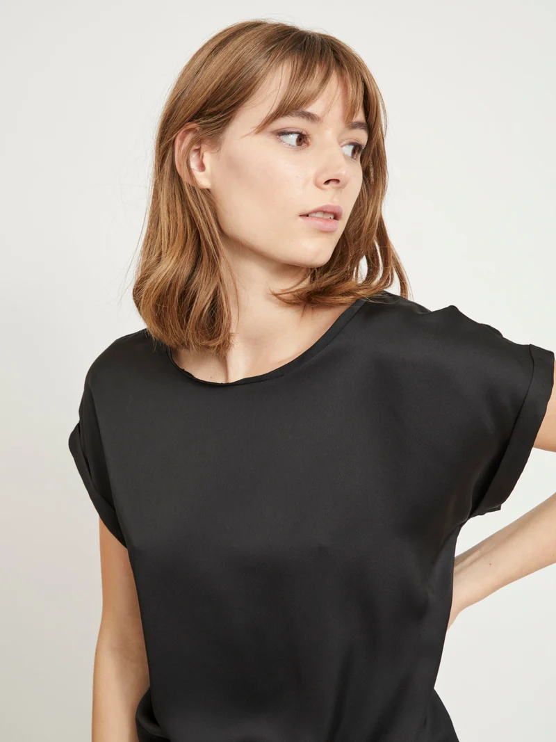 VIELLETTE S/S SATIN TOP