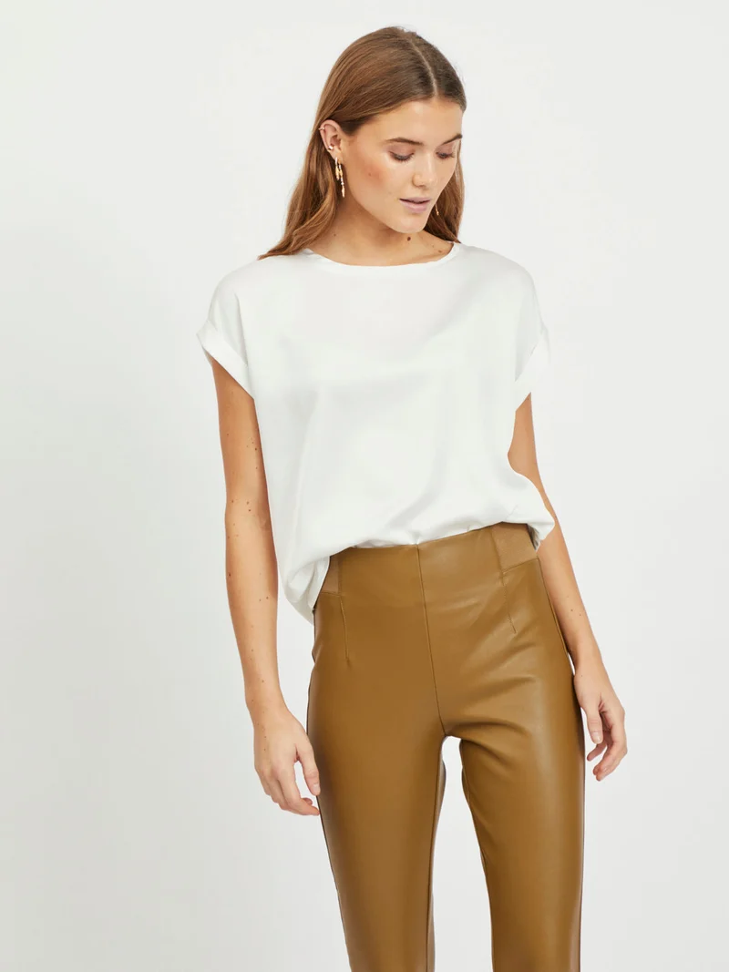 VIELLETTE S/S SATIN TOP