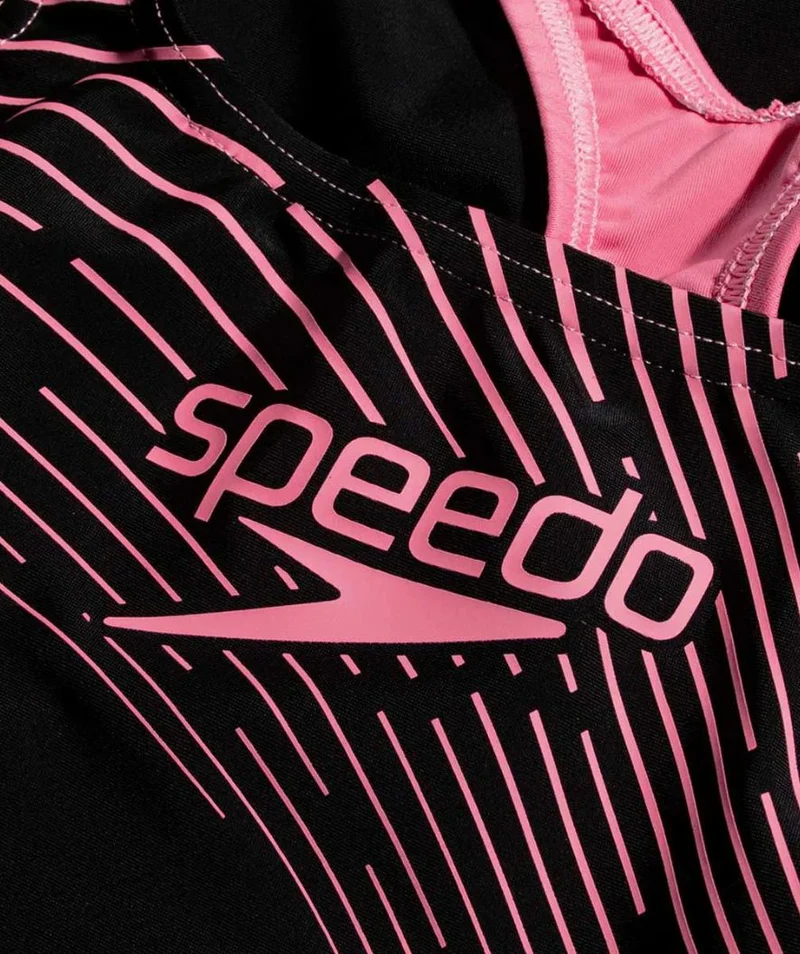 Speedo Badeanzug für Mädchen - Medley Logo Medalist - Schwarz/Hellrosa