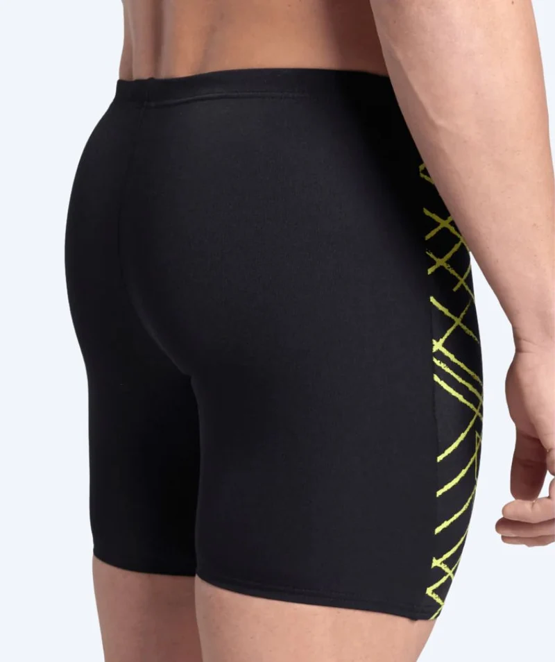 Arena lange Badehose für Herren - Straight Line - Schwarz/Gelb