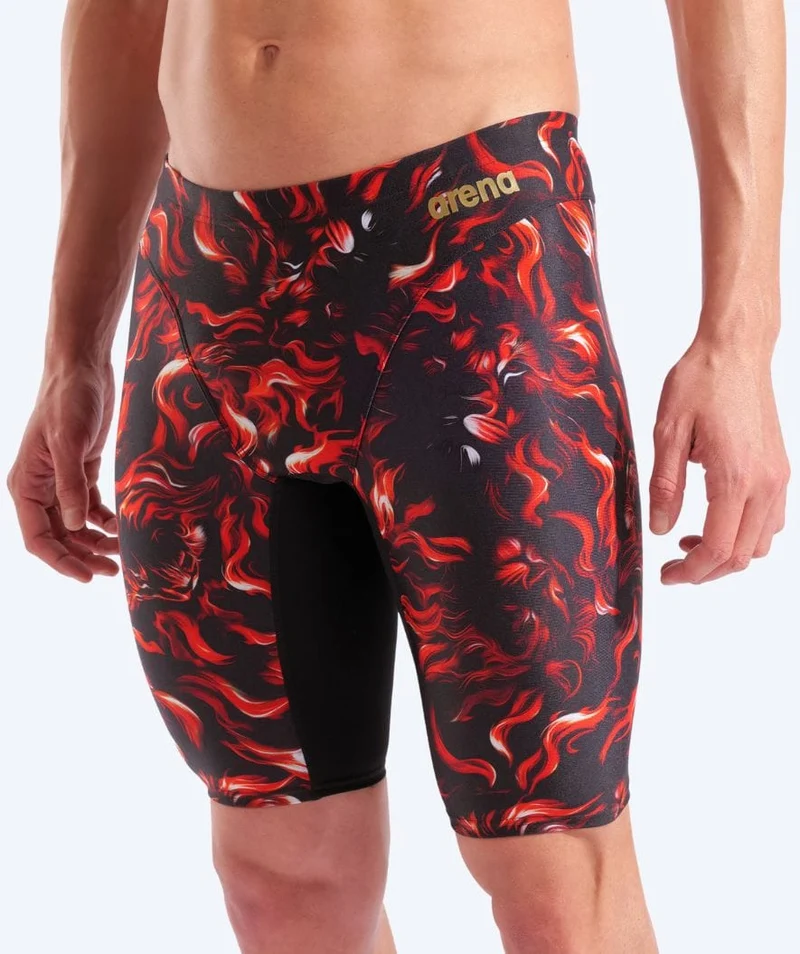 Arena lange Badehose für Herren - Graphic - Schwarz/Rot (Limited 2026)