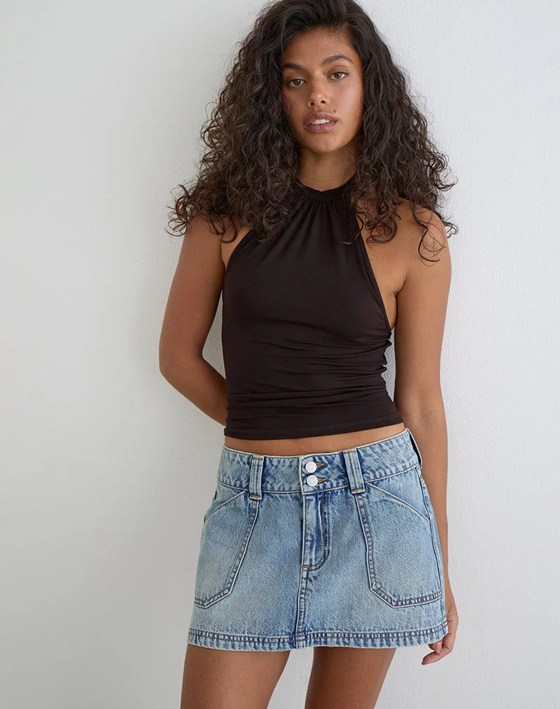 Cargo-Jeans-Minirock in Vintage-Blau