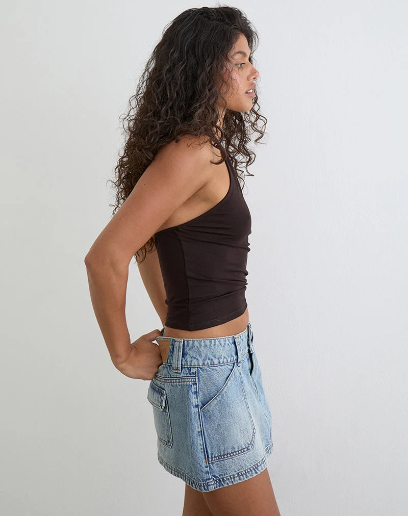 Cargo-Jeans-Minirock in Vintage-Blau