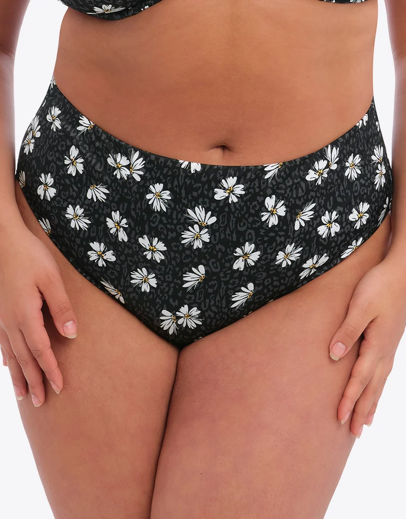 Elomi Plain Sailing Bikini Brief Black Daisy