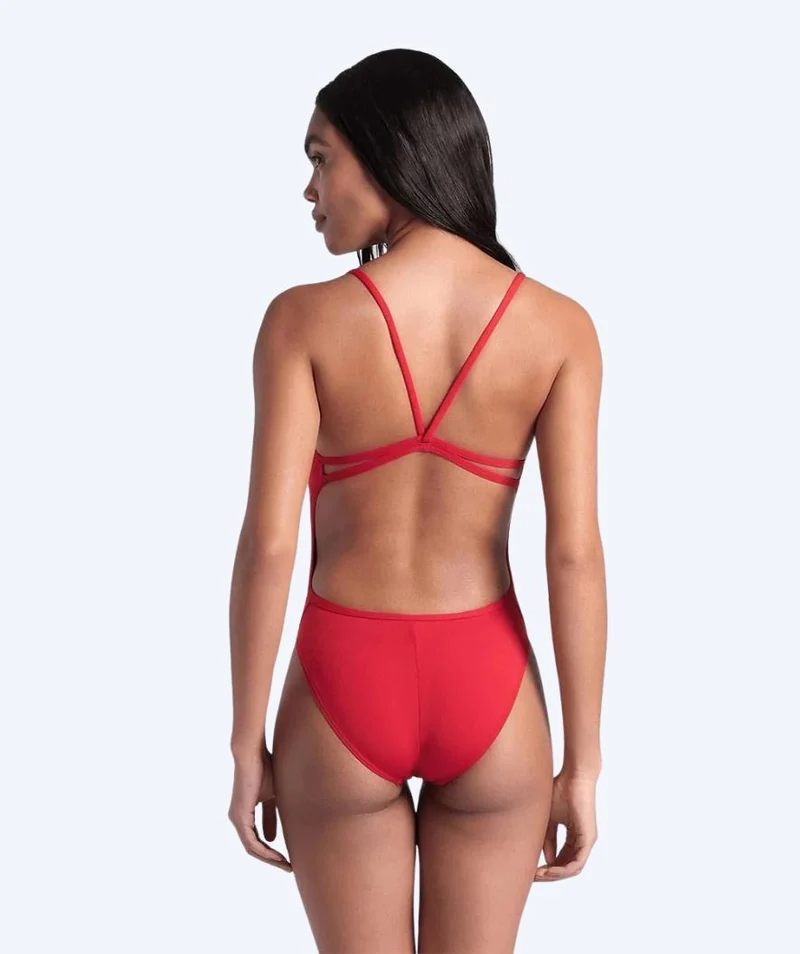 Arena Badeanzug für Damen - Solid Lace Back - Rot