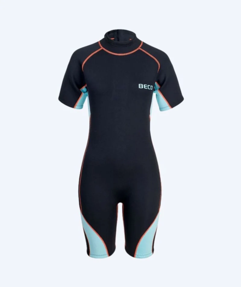 Beco Neoprenanzug für Damen - Neoprene Shorty - Schwarz/Hellblau