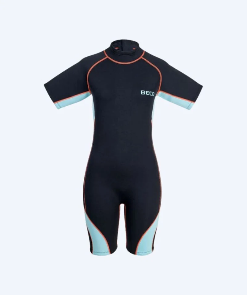 Beco Neoprenanzug für Damen - Neoprene Shorty - Schwarz/Hellblau