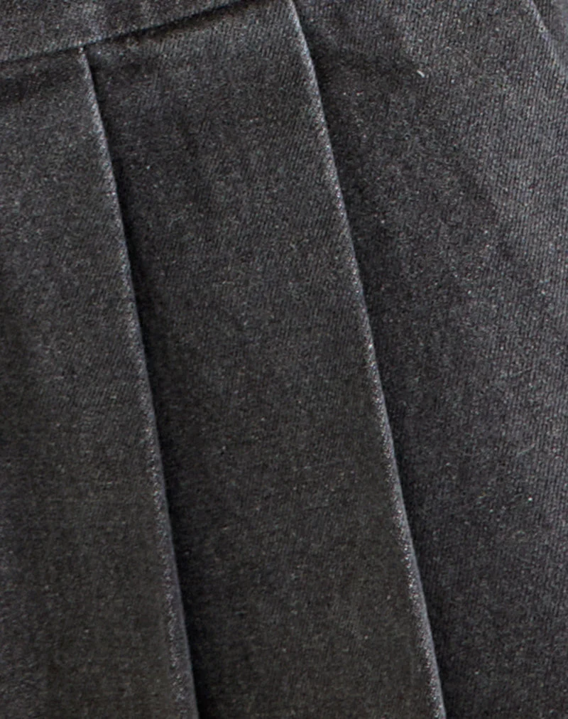 Casna-Plissee-Minirock in Denim-Grau