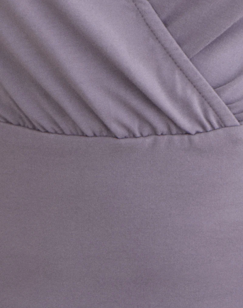 Sheon Langarm-Oberteil aus Rayon-Jersey, grau-lavendelfarben