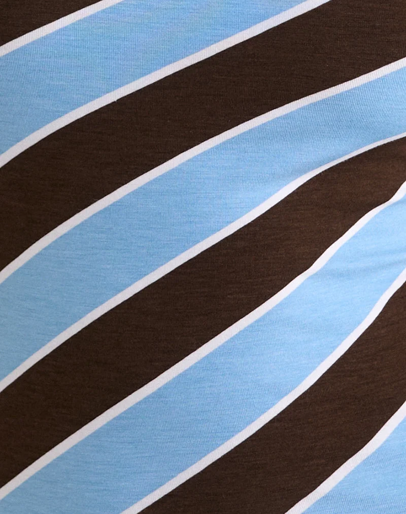 Solani-Oberteil mit Retro-Streifen, blau