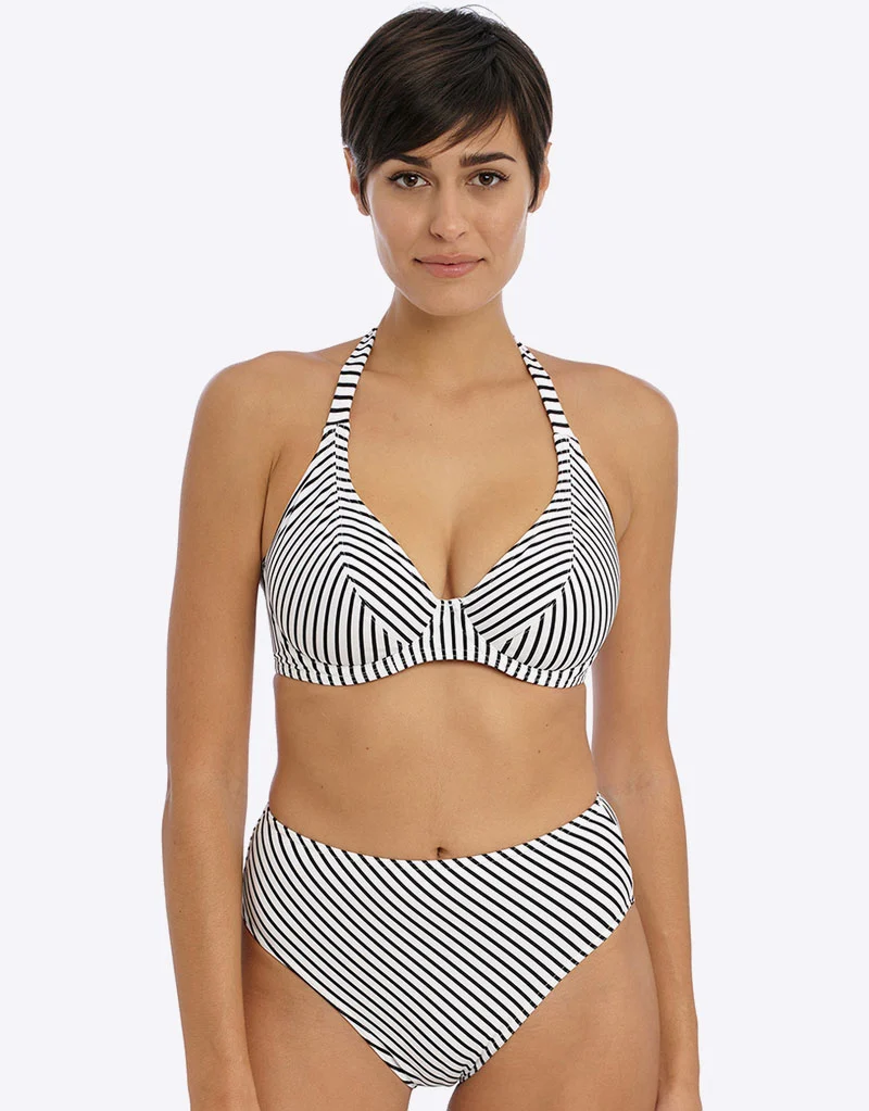 Freya Jewel Cove High Waist Bikini Brief Black Stripe