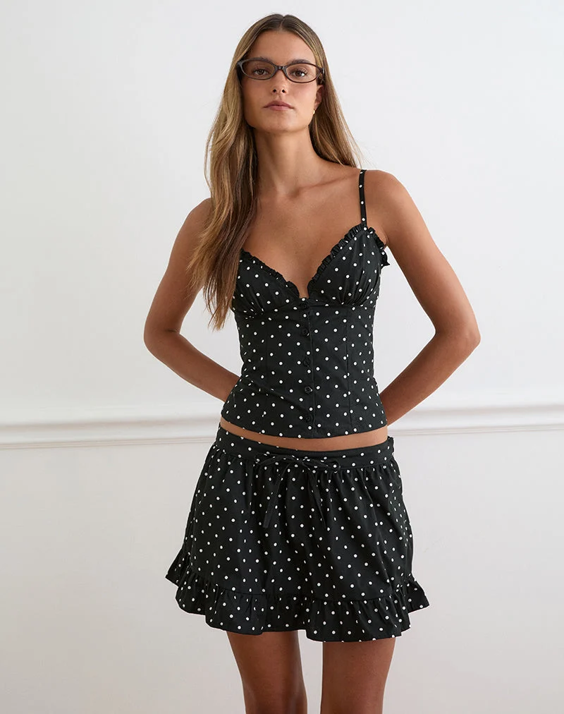Yasumi Minirock in Basic Polka Schwarz
