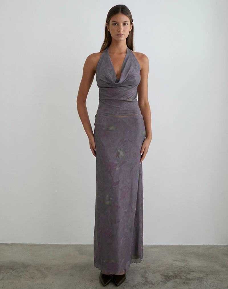Alfreda Maxirock in Flare Flower Purple