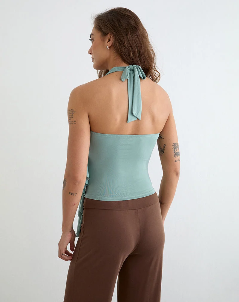 Velaris Wickeloberteil in Aqua-Grau