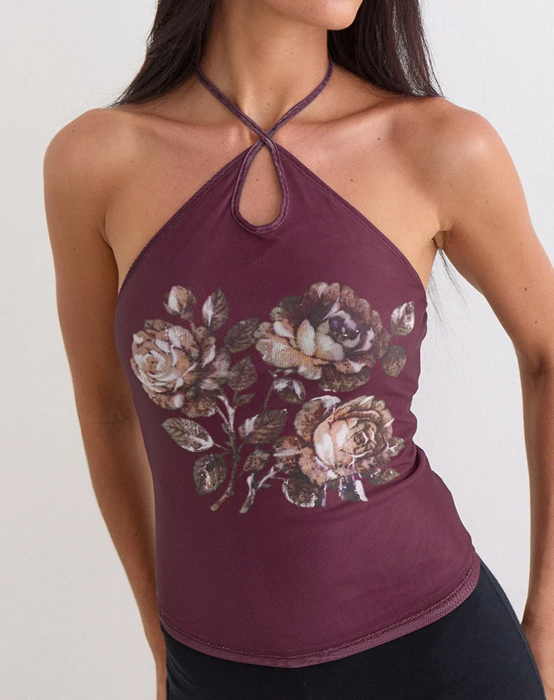 Zalika-Top in Crystal Rose Burgundy